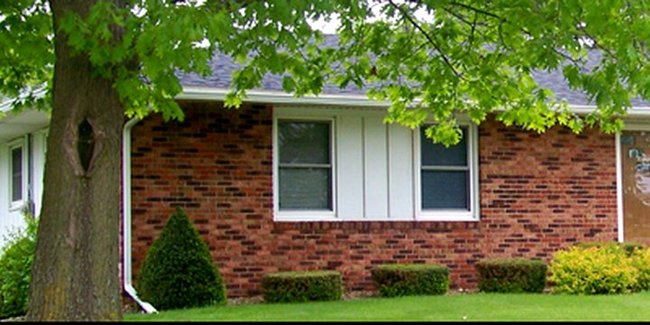Brick ranch home in an Iowa neighborhood